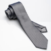 Silk Tie-Silver / Black Micro