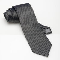 Black White Stripe-Silk Tie
