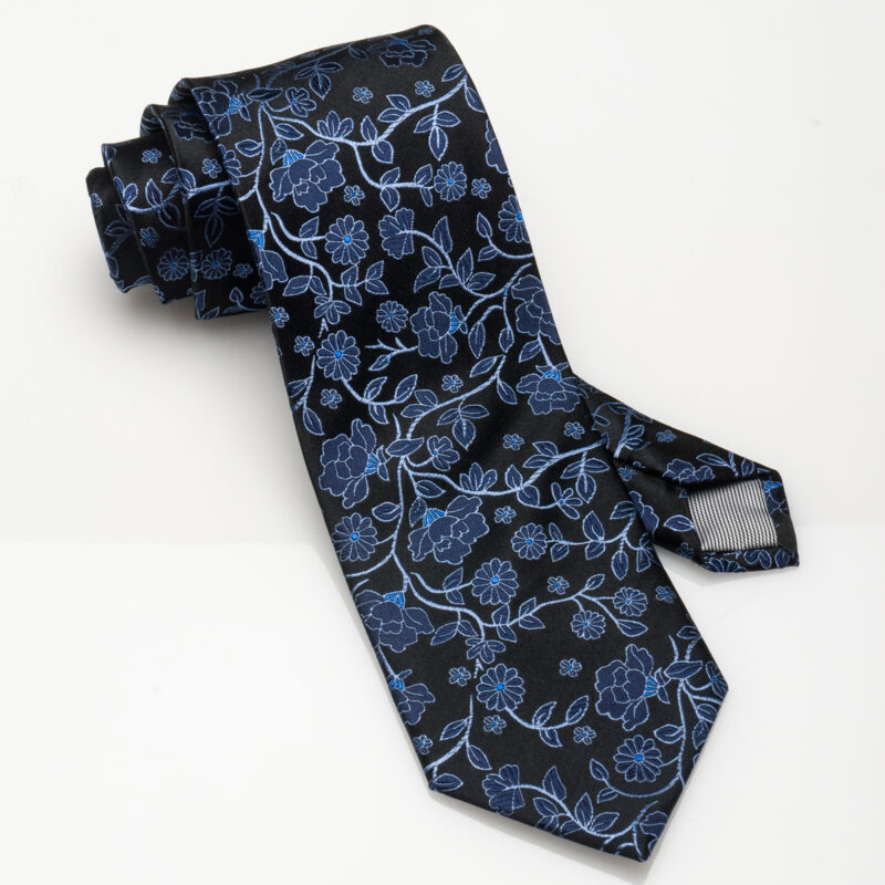 Blue Floral-Silk Tie