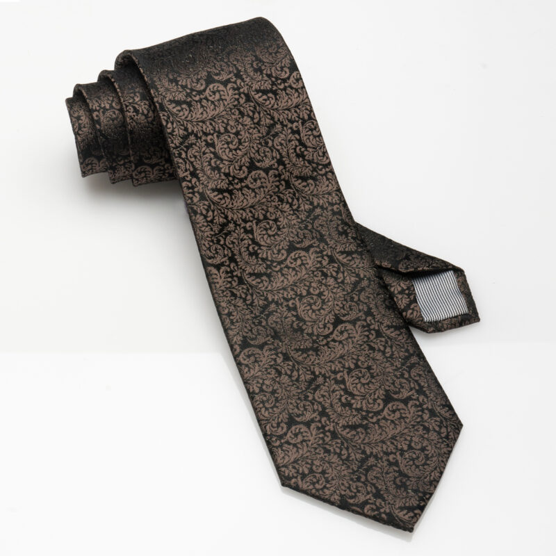 Brown Floral-Silk Tie