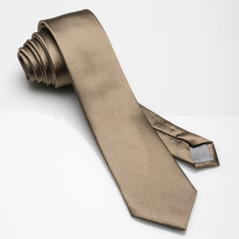 Silk Tie-Light Brown-Weave-Slim