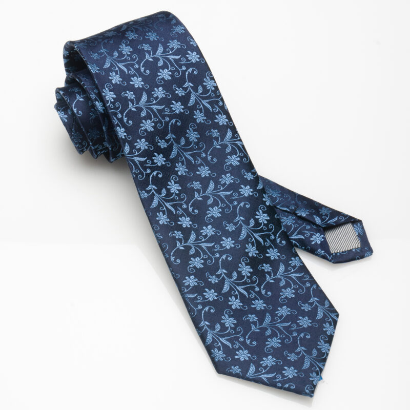 Silk Tie-Navy Floral