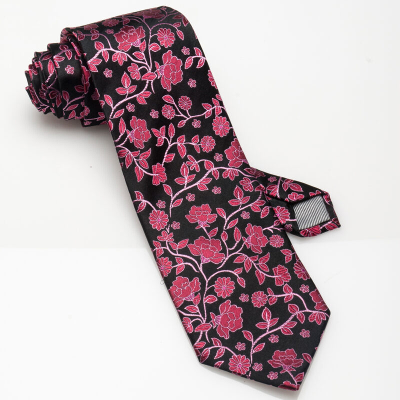Pink Floral-Silk Tie
