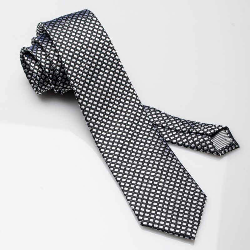 Slim Grey Square Tie