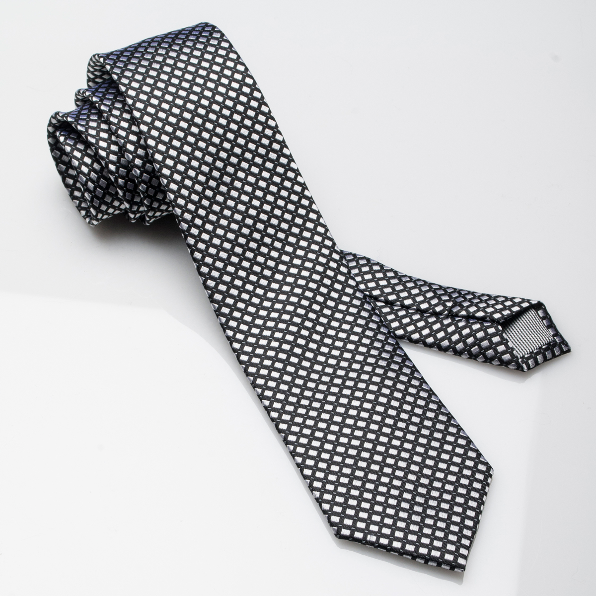 Slim Grey Square Tie