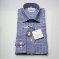 Navy Window Pane Check Shirt-0
