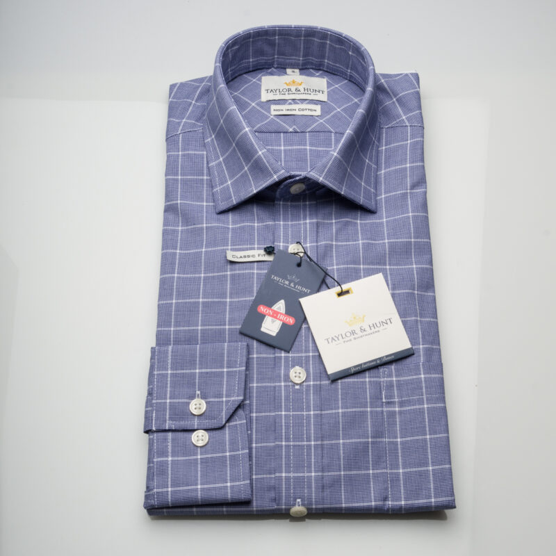 Navy Window Pane Check Shirt-0