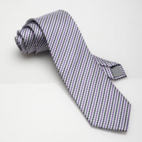 White-Lilac-Navy Square-Silk Tie