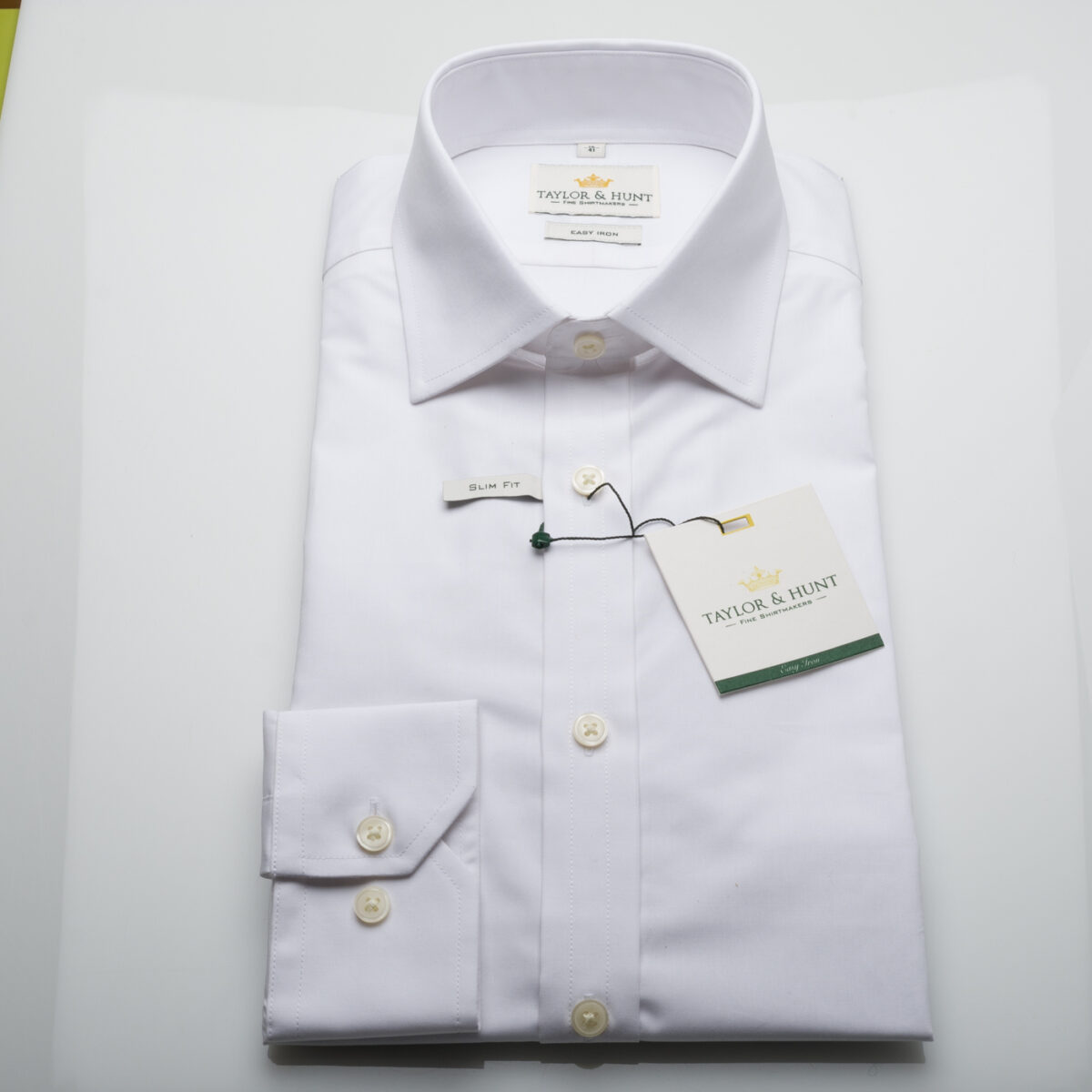 Taylor & Hunt Easy Iron White, Slim Fit Shirt