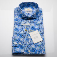 Taylor & Hunt Limited Edition Tailored Fit, Light Blue Watercolour Printed Shirt - Image 3