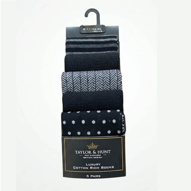 Taylor & Hunt Mens Cotton Rich Socks Pack of 5