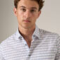Mens Light Grey and White Leaf Print Short Sleeve Shirt